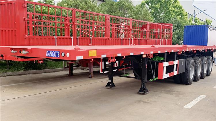 Dangote 4 Axle Flat Bed Trailer Price | Semi Truck Flatbed Trailer for Sale
