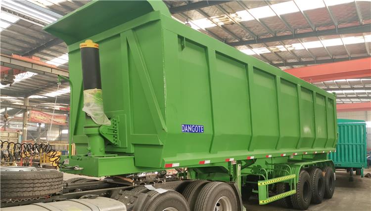 Dangote 100 Ton Heavy Duty Hydraulic Semi End Dump Truck Trailers for Sale