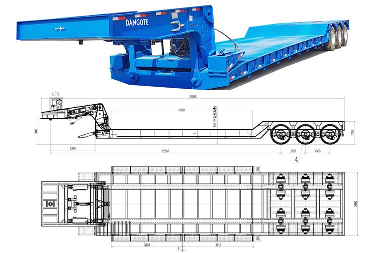Dangote 120 Ton Detachable Gooseneck Trailer for Sale In Nigeria