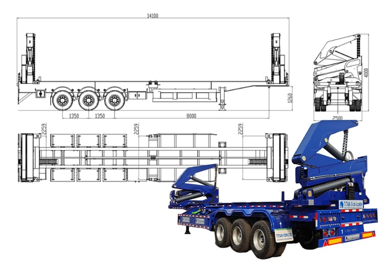 Dangote Trailer 40 Feet Container Side Lifter for Sale 