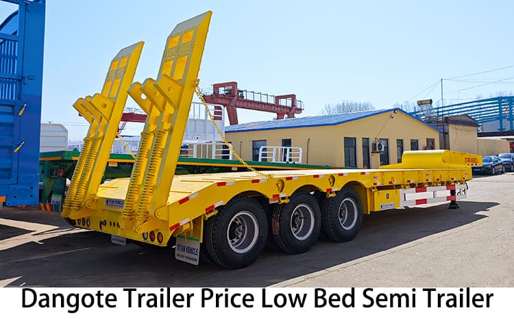 Dangote Trailer Price 40 Feet Low Bed Semi Trailer for Sale