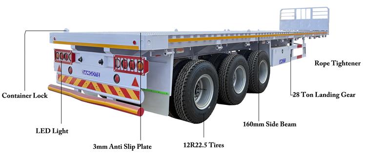 Dangote Tirple Axle Flatbed Trailer for Sale In Nigeria Lagos